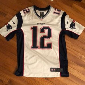 Tom Brady White New England Patriots NFL Football Jersey Medium READ